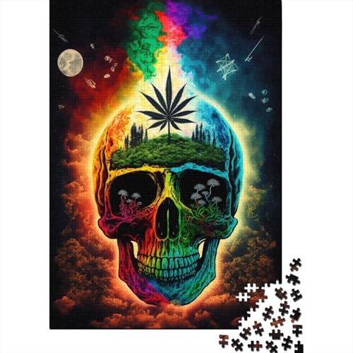 Skull54 Papierpuzzle für Erwachsene, 1000 Teile, Nachhaltige Puzzlespiele, 1000 Teile (38 x 26 cm) von QASEYIPV