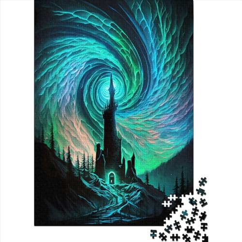 Spiralpuzzle 1000 Teile für Erwachsene, Holzpuzzle, Lernspiel für Erwachsene Teenager, 1000 Teile (75x50cm) von QASEYIPV