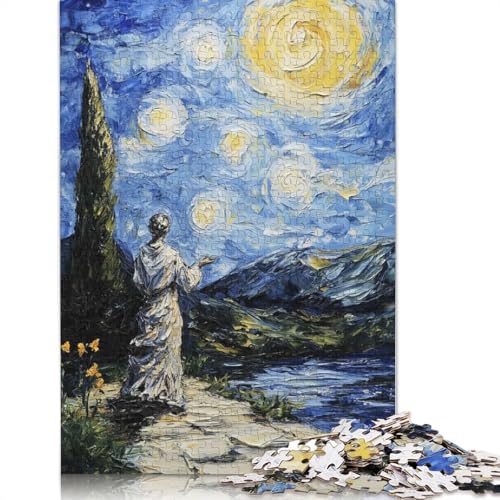 Sternennacht mit Figurenpuzzle für Erwachsene, 1000 Teile, Puzzle für Erwachsene und Teenager ab 12 Jahren, 1000 Teile (75 x 50 cm) von QASEYIPV