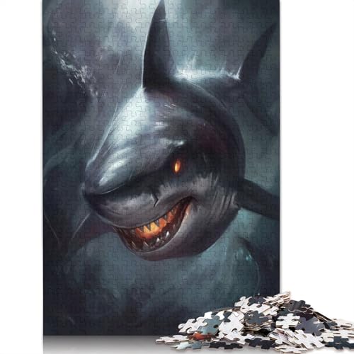 Surrealer Fantasy-Hai, 1000-teiliges Puzzle für Erwachsene | | Familienspaß-Puzzles für Erwachsene, Geschenke, Denkspiele, 1000 Teile (38 x 26 cm) von QASEYIPV