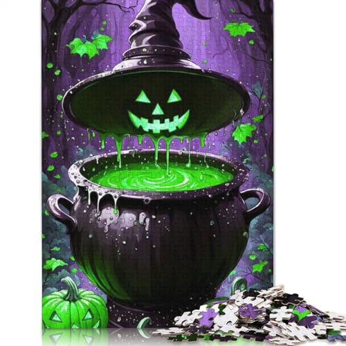 Teufelskürbis-Puzzle für Erwachsene, 1000 Teile, Familienspiel für Erwachsene und Jugendliche (75 x 50 cm) von QASEYIPV
