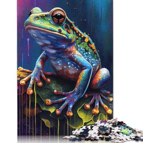 The According Frog 1000-teiliges Papierpuzzle für Erwachsene, Puzzle, Lernspiel, Herausforderungsspielzeug, 1000 Teile (75 x 50 cm) von QASEYIPV