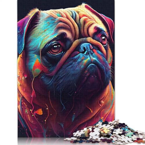 The Loyal Mops Papierpuzzle, 1000 Teile, Puzzle für Erwachsene, Lernspiel, Herausforderungsspielzeug, 1000 Teile (75 x 50 cm) von QASEYIPV