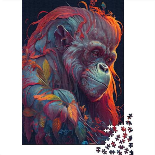 The Wise Urang Utan Puzzle für Erwachsene, 1000 Teile, Holzpuzzle für Erwachsene, Puzzle für Jugendliche ab 12 Jahren, Weihnachtsgeschenke, 1000 Teile (75x50cm) von QASEYIPV