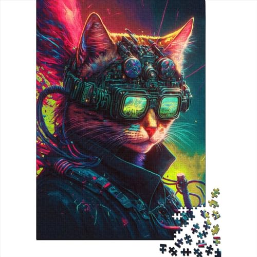 Thekitty Puzzle 1000 Teile für Erwachsene, Halloween-Geschenk, Lernspielzeug, 1000 Teile (75 x 50 cm) von QASEYIPV