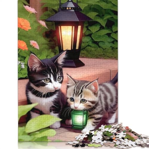 Tiere Puzzle mit Katzen für Erwachsene und Teenager, 1000 Teile, Holzpuzzle für Erwachsene, Puzzle für Jugendliche ab 12 Jahren, Weihnachtsgeschenke, 1000 Teile (75x50cm) von QASEYIPV