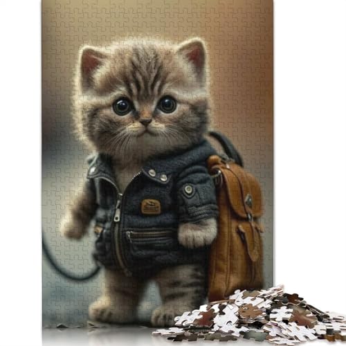 Tiere Puzzle mit Katzen für Erwachsene und Teenager, 1000 Teile, Holzpuzzle für Erwachsene, Puzzle für Jugendliche ab 12 Jahren, Weihnachtsgeschenke, 1000 Teile (75x50cm) von QASEYIPV