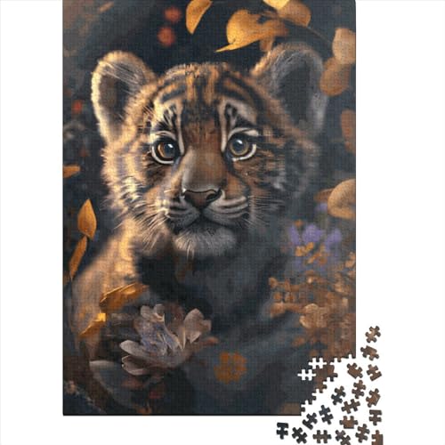 Tiger-Puzzle, 1000 Teile, kreatives quadratisches Puzzle für Erwachsene und Holzpuzzle, herausforderndes Spiel, 1000 Teile (38 x 26 cm) von QASEYIPV