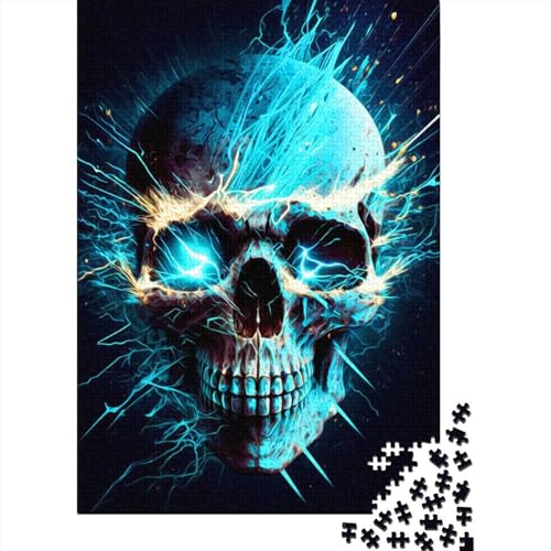 Totenkopf-Puzzle, 1000 Teile, aus Holz, für Erwachsene und Jugendliche, Familienspiel, Weihnachtsgeschenke, 1000 Teile (75 x 50 cm) von QASEYIPV