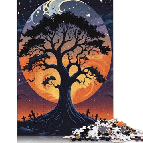 Toter Baum Halloween 1000 Teile Puzzle für Erwachsene Teenager Weihnachtsgeschenke 1000 Teile (75x50cm) von QASEYIPV