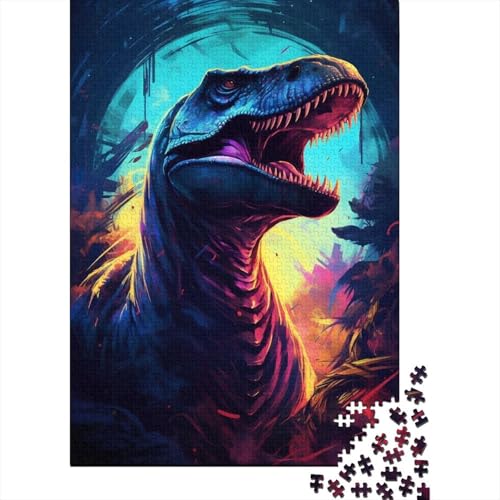 Tyrannosaurus Trex Dino Puzzle für Erwachsene, pädagogisches Spiel, Herausforderungsspielzeug, 1000 Teile (38 x 26 cm) von QASEYIPV