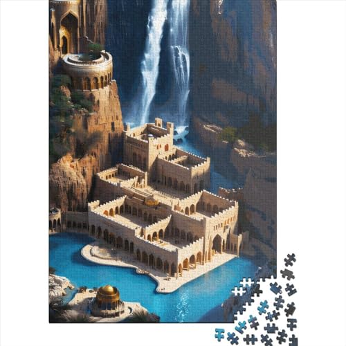 Unterirdisches Flusspalast-Puzzle, 1000 Teile, quadratisch, für Erwachsene, Holzpuzzle, Lernspielzeug, Herausforderung, Spielzeug, 1000 Teile (38 x 26 cm) von QASEYIPV