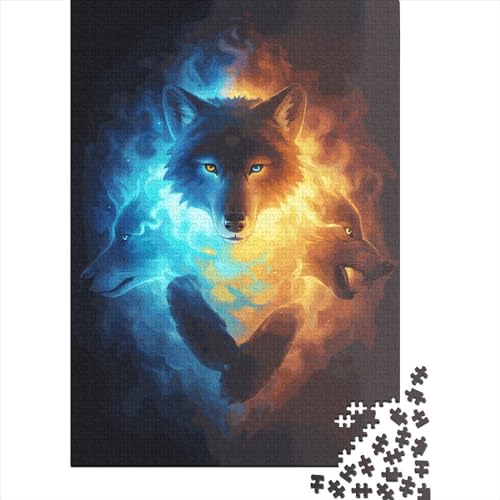 WOLF Kreative Quadratische Puzzle 1000 Teile für Erwachsene und Holzpuzzle Herausforderndes Spiel 1000 Teile (75x50cm) von QASEYIPV