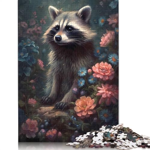 Waschbär-Unnatürliches Puzzle, schwierige Herausforderung, 100% recycelter Karton, Puzzle für Erwachsene, Teenager, 1000 Teile (75 x 50 cm) von QASEYIPV