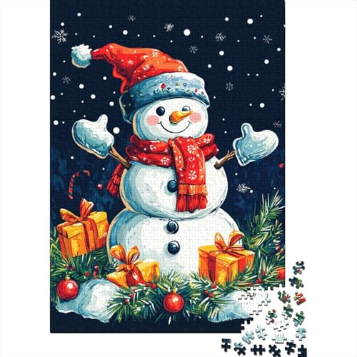 Weihnachts-Schneemann-Puzzle, schwierig, 100% recycelter Karton, Puzzle, 1000 Teile (75 x 50 cm) von QASEYIPV