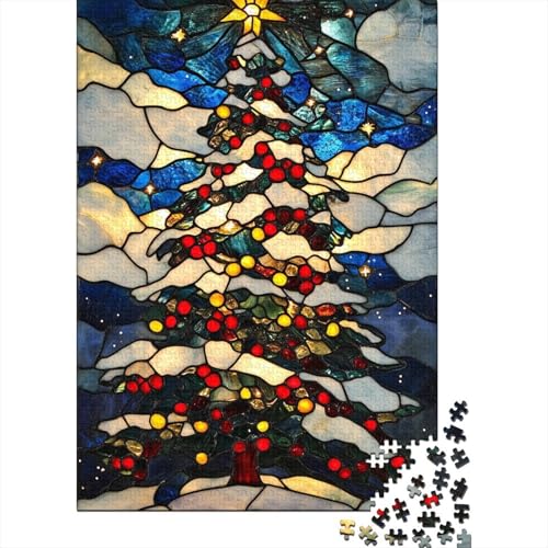 Weihnachtsbaum-Puzzle, herausfordernd und knifflig, Premium-Karton-Puzzle für Erwachsene und Teenager, 1000 Teile (75 x 50 cm) von QASEYIPV
