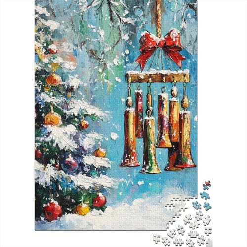 Weihnachtsglocken-Puzzle, herausfordernd und knifflig, 100% recycelter Karton, Puzzle für Erwachsene und Kinder, 1000 Teile (75 x 50 cm) von QASEYIPV