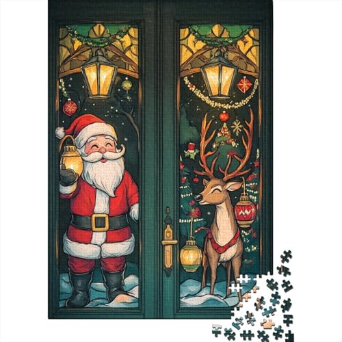 Weihnachtsmann Puzzle, 1000 Teile, kreatives rechteckiges Puzzle für Erwachsene und Kinder, lustiges 1000-teiliges Lernspielzeug (38 x 26 cm) von QASEYIPV