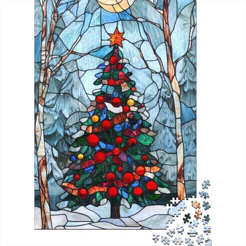 Weihnachtspuzzle, 1000 Teile, kreatives rechteckiges Puzzle für Erwachsene und Kinder, Holzpuzzle, lustiges 1000-teiliges Lernspielzeug (75 x 50 cm) von QASEYIPV