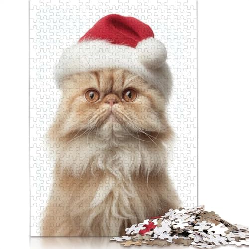 Weihnachtspuzzle mit Porträt Einer Perserkatze, freundliche Materialien, 100% recycelter Karton, Puzzle für Erwachsene und Kinder, 1000 Teile (75 x 50 cm) von QASEYIPV