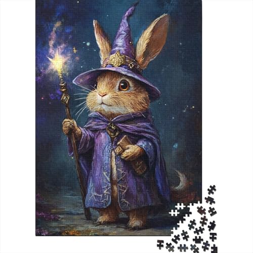 Weihnachtspuzzle mit süßem Häschen, 100% recycelter Karton, 100% recycelter Karton, Puzzle für Jungen oder Mädchen, 1000 Teile (75 x 50 cm) von QASEYIPV
