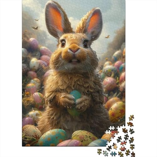 Weihnachtspuzzle mit süßem Häschen, DIY-Spiel, rechteckiges Papierpuzzle für Jungen oder Mädchen, Geburtstagsgeschenk, 1000 Teile (75 x 50 cm) von QASEYIPV