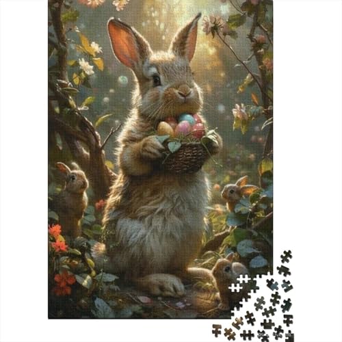 Weihnachtspuzzle mit süßem Häschen, Denksportaufgabe, 100% recycelter Karton, Puzzle für Kinder und Erwachsene ab 12 Jahren, Vatertagsgeschenk, 1000 Teile (75 x 50 cm) von QASEYIPV