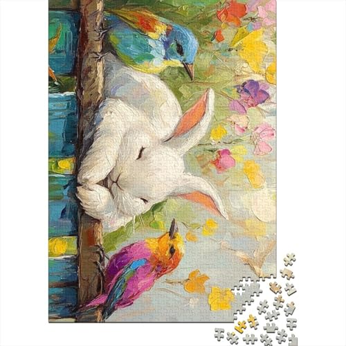 Weihnachtspuzzle mit süßem Häschen, Denksportaufgabe, Premium-Karton-Puzzle für Kinder und Erwachsene ab 12 Jahren, 1000 Teile (75 x 50 cm) von QASEYIPV