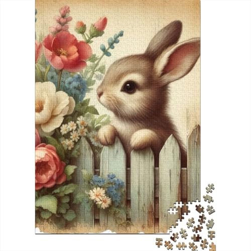Weihnachtspuzzle mit süßem Häschen, umweltfreundliche Materialien, 100% recycelter Karton, Puzzle für Erwachsene und Kinder, 1000 Teile (75 x 50 cm) von QASEYIPV