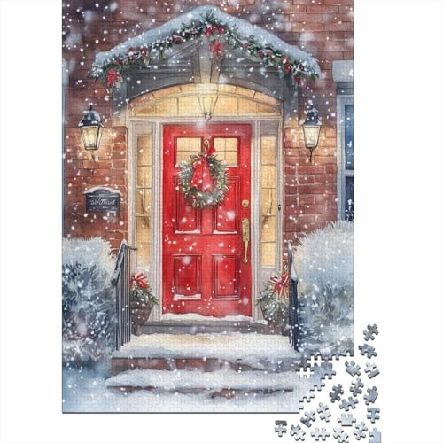 Weihnachtsszenen-Puzzle für draußen, 100% recycelter Karton, Premium-Karton, Puzzle für Erwachsene und Kinder, 1000 Teile (75 x 50 cm) von QASEYIPV