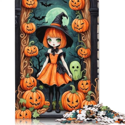 Witch 1000 Teile Halloween Witch Puzzle für Erwachsene, Halloween-Geschenk für Erwachsene, einzigartige Puzzles für Heimdekorationen und Geschenke, 1000 Teile (75x50cm) von QASEYIPV