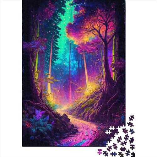 Wizzard Land Puzzle 1000 Teile für Erwachsene, Holzpuzzle, Lernspiel für Erwachsene Teenager, 1000 Teile (75x50cm) von QASEYIPV