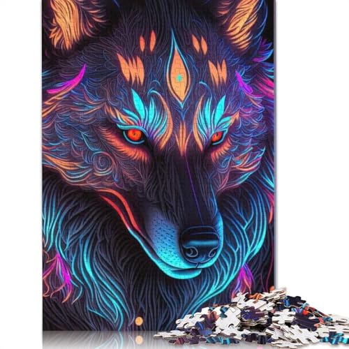 Wolf Papierpuzzle für Erwachsene, Jugendliche, Heimdekoration, 1000 Teile (38 x 26 cm) von QASEYIPV