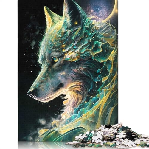Wolf-Puzzle, herausfordernd und knifflig, 100% recycelter Karton, Puzzle für Erwachsene und Kinder, 1000 Teile (75 x 50 cm) von QASEYIPV