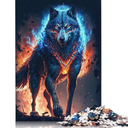 Wolf Puzzle 1000 Teile Puzzle für Erwachsene Teenager Holzpuzzle Lernspiel Herausforderung Spielzeug Geburtstagsgeschenke 1000 Teile (75x50cm) von QASEYIPV
