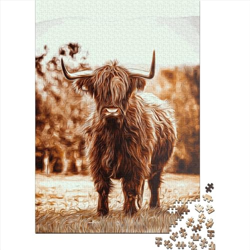 Yak Quadratisches Puzzle, 1000 Teile für Erwachsene, Holzpuzzle, praktisches Spiel, 1000 Teile (38 x 26 cm) von QASEYIPV
