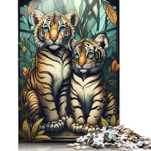 Zauberwald-Tiger-Puzzle, einzigartige Heimdekoration, 100% recycelter Karton, Puzzle für Erwachsene, Kindertagsgeschenke, 1000 Teile (75 x 50 cm) von QASEYIPV