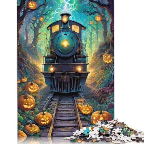 Züge Puzzle 1000 Teile, Papier-Puzzles für Erwachsene und Jugendliche, Familienspiel, Geschenke für Heiligabend, 1000 Teile (38 x 26 cm) von QASEYIPV
