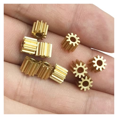 QASVOU 10/50/100 STÜCKE 0,4 M Modulus Metall Kupfer Zahnrad 8T 9T 10T 11T 12T 13T Zähne for Spindelgetriebe Zahnrad Passend for 1mm 1,97mm 1,98mm Welle(12T 1.98mm Hole,100PCS) von QASVOU