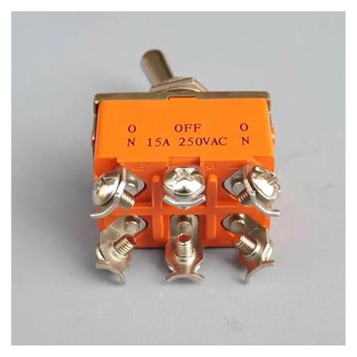 QASVOU 3/5/10 STÜCKE 6-poliger Kippschalter DPDT EIN-AUS-EIN 15A 250V Power Rocker 3-Positionen-Wurfpolarität Vorwärts Rückwärts CW CCW DC-Motorsteuerung(10pcs) von QASVOU
