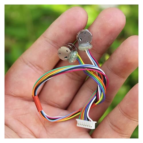 QASVOU 3/5/10 STÜCKE EIN Paar Micro Mini-Schrittmotor Kleiner 8 mm elektrischer 2-Phasen-4-Draht-Schrittmotor Präzision mit Kupfergetriebe und Anschlusskabel(10pcs) von QASVOU
