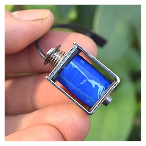 QASVOU 3/5/10 Stück DC 6 V-12 V 9 V Mikrorahmentyp Miniatur-Elektromagnet Durchgangstyp Push-Pull-Typ Elektrischer Solenoid Hub 3 mm Schloss(10pcs) von QASVOU
