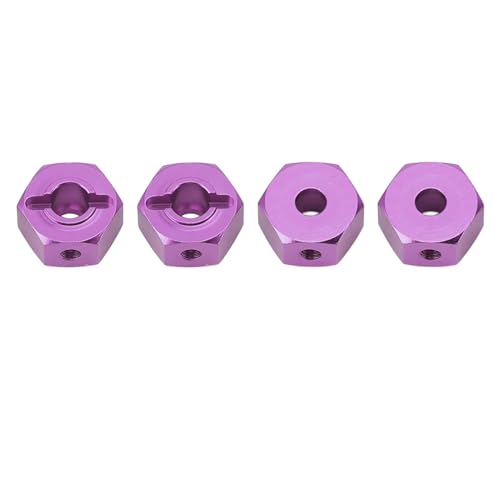 4Pcs RC Rad Hex Hub Adapter Professionelle Aluminium Legierung 12mm Rad Hex Naben Stick Adapter Für Fernbedienung Auto Zubehör RC-Autozubehörteile(Purple) von QAWSED
