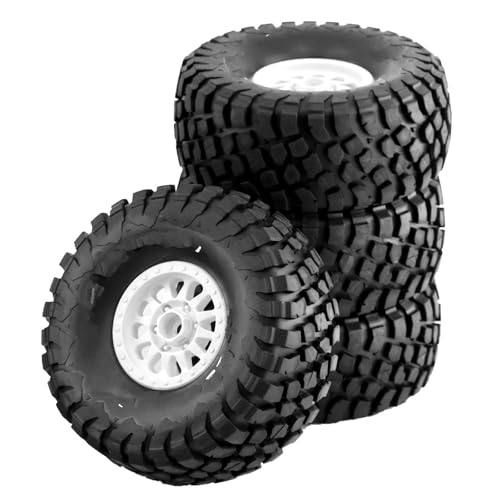 Kompatibel Mit ARRMA Für Mojave Für TRAXXAS Für UDR 1/7 RC Auto 138 Mm Off-Road Für Buggy Für Desert Short Course Truck Reifen 17 Mm Radsechskant RC Auto Reifen Felgen(White) von QAWSED