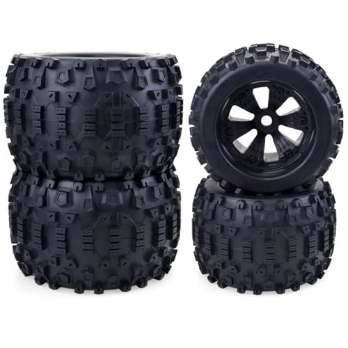 Kompatibel Mit ARRMA Für Traxxas 4PCS Räder Reifen 170mm 165mm Reifen Rad 17mm Sechskantnabe Gummi Kunststoff Reifen 1/8 RC Auto LKW Buggy RC Auto Reifen Felgen(170 * 103) von QAWSED