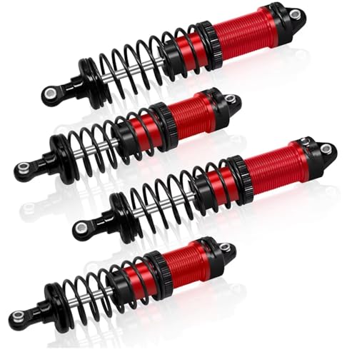 Kompatibel Mit Arrma Für Rock Für Granite Für Senton Für Typhon 1/8 1/10 RC Truck Upgrade-Teile Aluminium-Stoßdämpfer-Dämpfer RC-Auto Stoßdämpfer(Red) von QAWSED