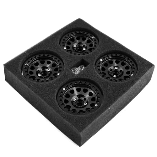 Kompatibel Mit Axial Für SCX10 90046 AXI03007 TRX4 Für Redcat Gen8 4 Stück Aluminiumlegierung 2,2 Beadlock Felge Für 1/10 RC Crawler Auto RC Auto Reifen Felgen(Black) von QAWSED