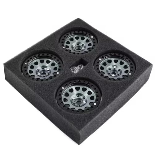 Kompatibel Mit Axial Für SCX10 90046 AXI03007 TRX4 Für Redcat Gen8 4 Stück Aluminiumlegierung 2,2 Beadlock Felge Für 1/10 RC Crawler Auto RC Auto Reifen Felgen(Gray) von QAWSED
