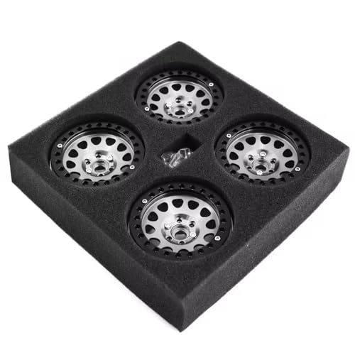 Kompatibel Mit Axial Für SCX10 90046 AXI03007 TRX4 Für Redcat Gen8 4 Stück Aluminiumlegierung 2,2 Beadlock Felge Für 1/10 RC Crawler Auto RC Auto Reifen Felgen(White) von QAWSED