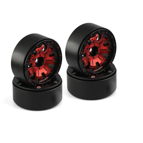 Kompatibel Mit Axial Für SCX10 90046 AXI03007 VS4-10 Für Redcat 4-teilige Aluminiumlegierung 1,9 Beadlock-Felge Für 1/10 RC Crawler Car RC Auto Reifen Felgen(Color1) von QAWSED